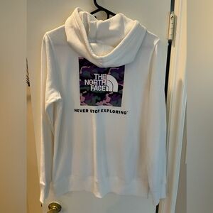 The North Face women’s M white hoodie.